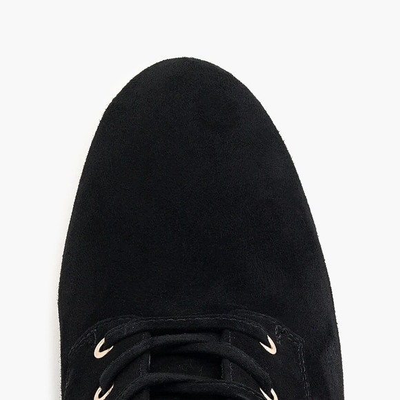 New JCREW Black Suede Lace-up block-heel boots - Picture 6 of 6